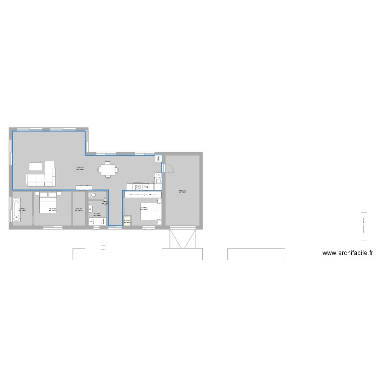 STRUCTURE  plain pied 68 m2. Plan de 0 pièce et 0 m2