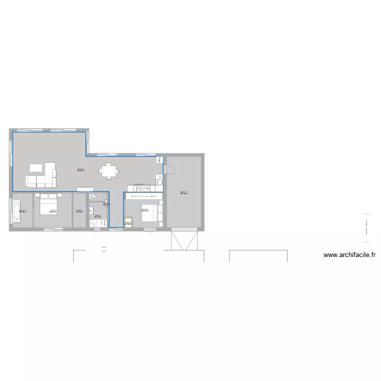 STRUCTURE  plain pied 68 m2. Plan de 