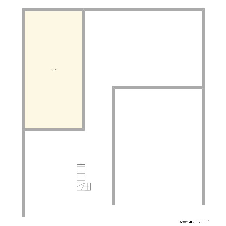 home. Plan de 1 pièce et 75 m2