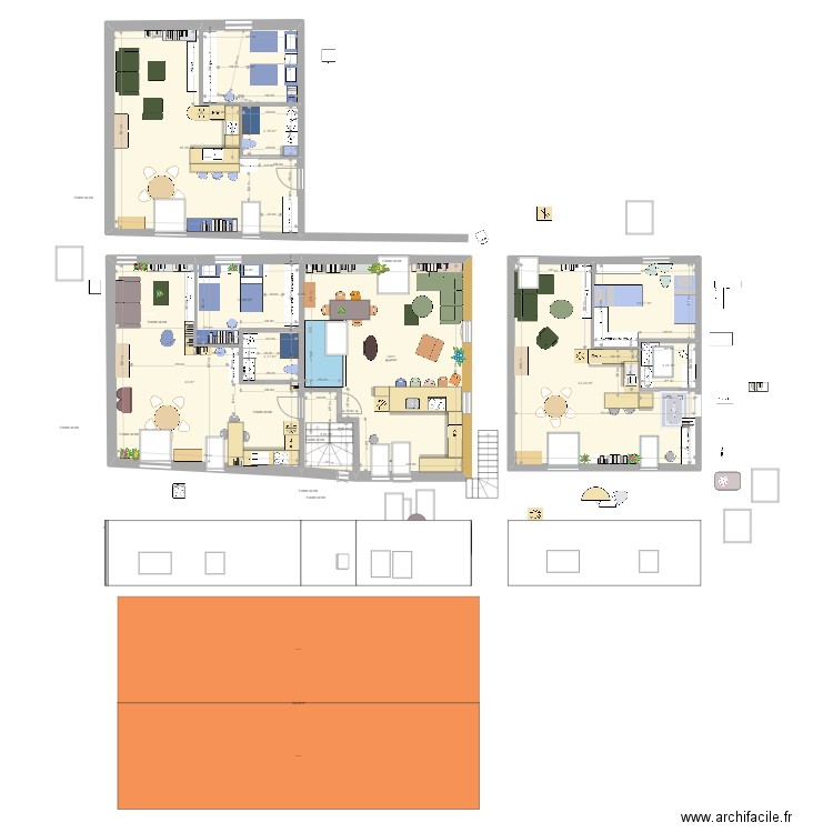  loft avec meubles possibilité cuisine. Plan de 11 pièces et 241 m2