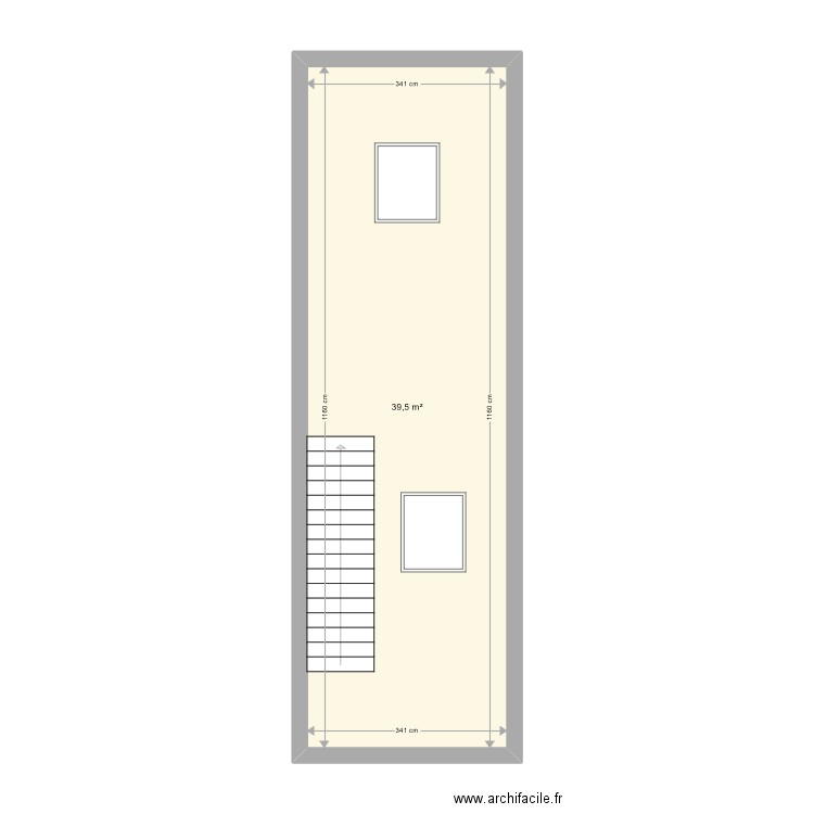 MAY-Denis-Appartement 2-Existant-N2. Plan de 1 pièce et 40 m2