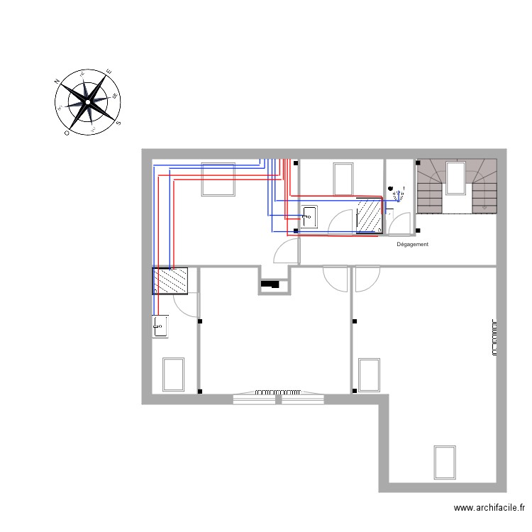 Etage Sanitaire. Plan de 0 pièce et 0 m2