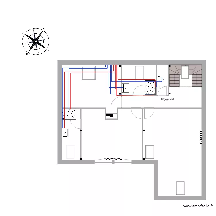 Etage Sanitaire. Plan de 