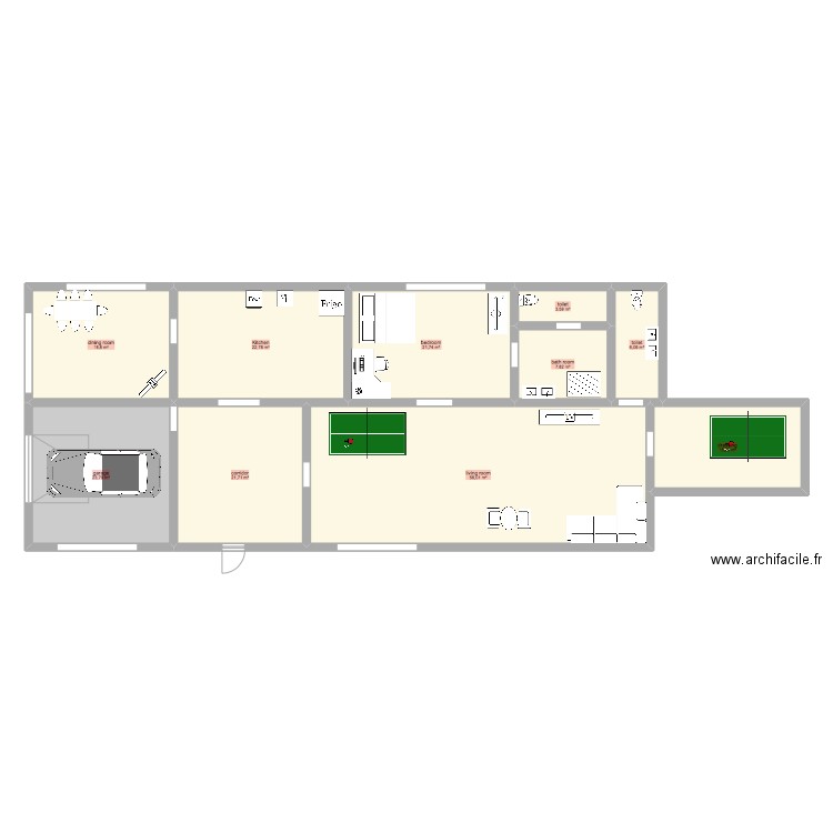 Maison Anglais Iàn et Manoé. Plan de 10 pièces et 200 m2