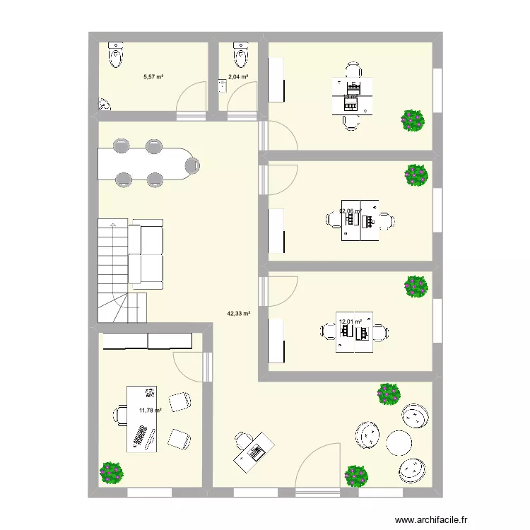 Bureaux. Plan de 