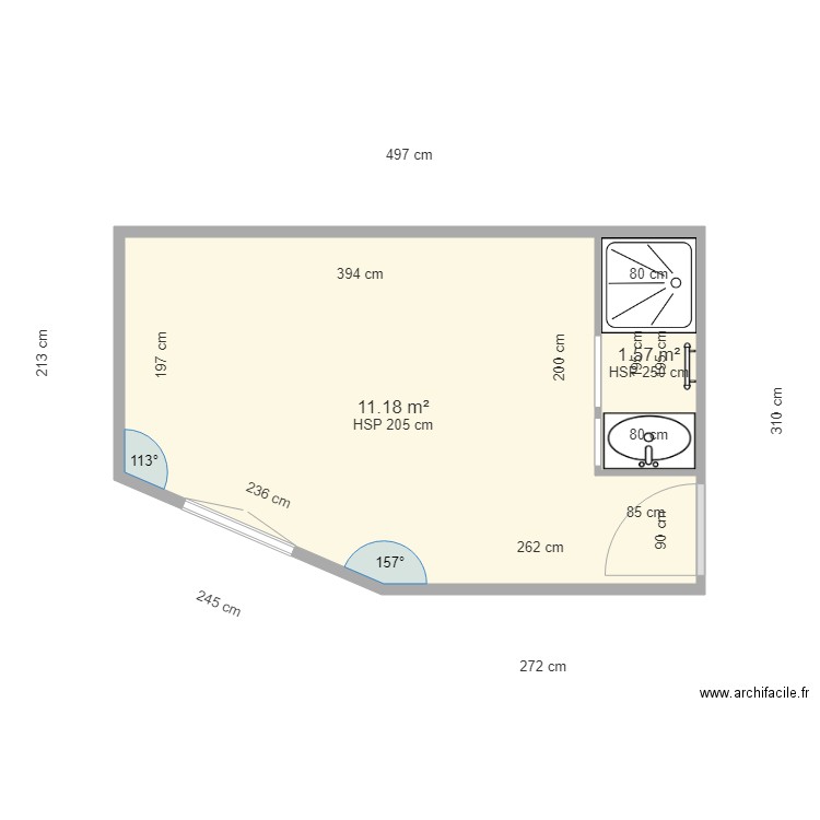 SALLE DE DOUCHE MONTAROU C. Plan de 0 pièce et 0 m2