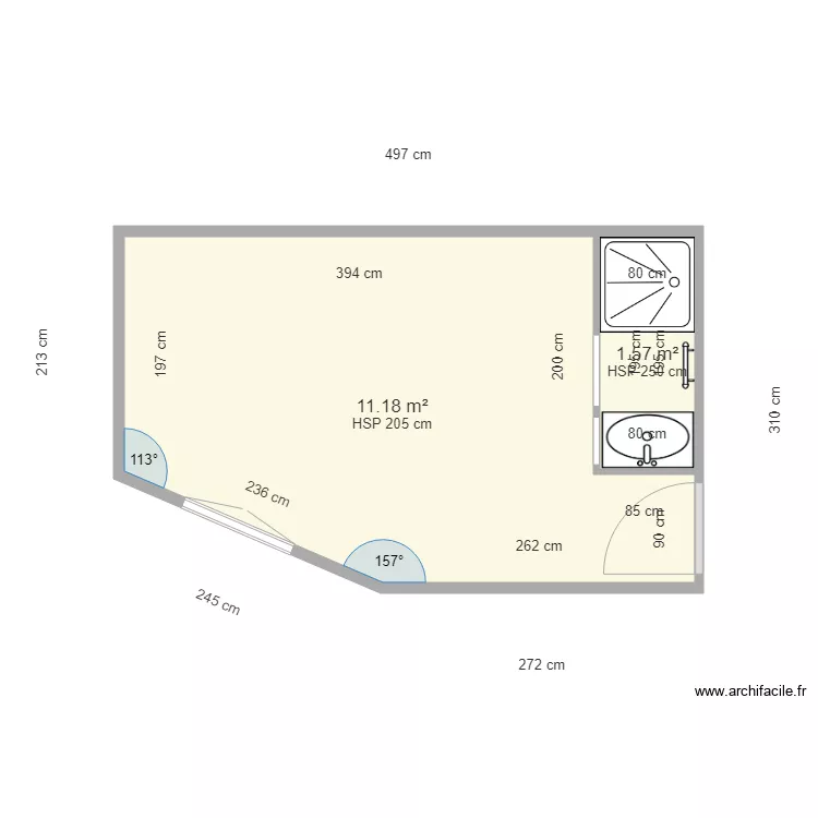 SALLE DE DOUCHE MONTAROU C. Plan de 