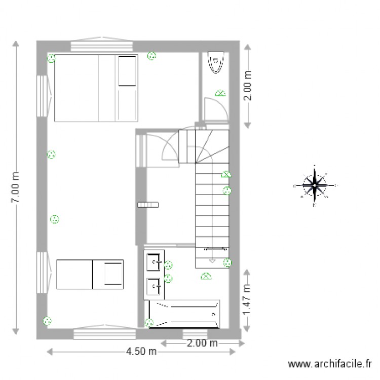 VB 1 Premier escalier NS. Plan de 0 pièce et 0 m2