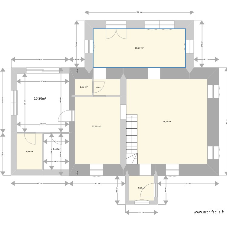 Plan maison mesure intérieur. Plan de 0 pièce et 0 m2