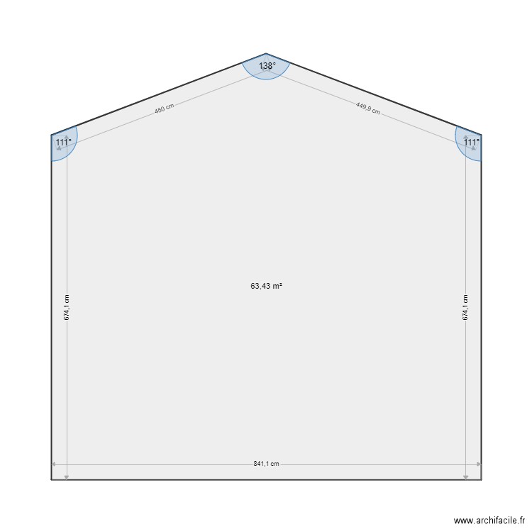 MAISON STGB. Plan de 1 pièce et 63 m2