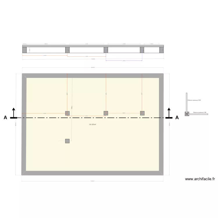 Plan fondation. Plan de 1 Pièce et 122 m² Plan fondation. Plan de 1 Pièce et 122 m²