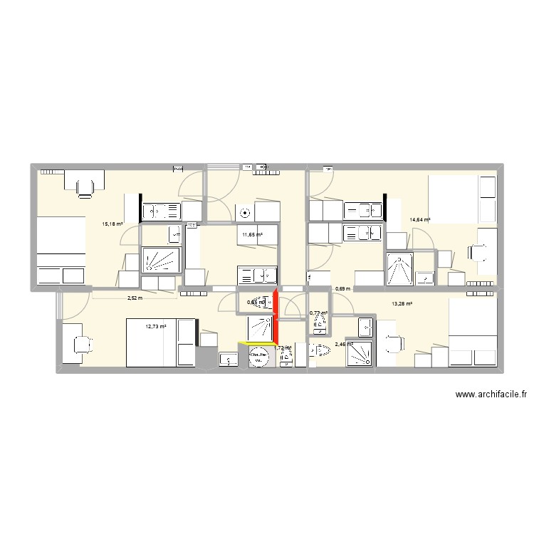 ST HERBLAIN MAYENNE V3. Plan de 9 pièces et 73 m2