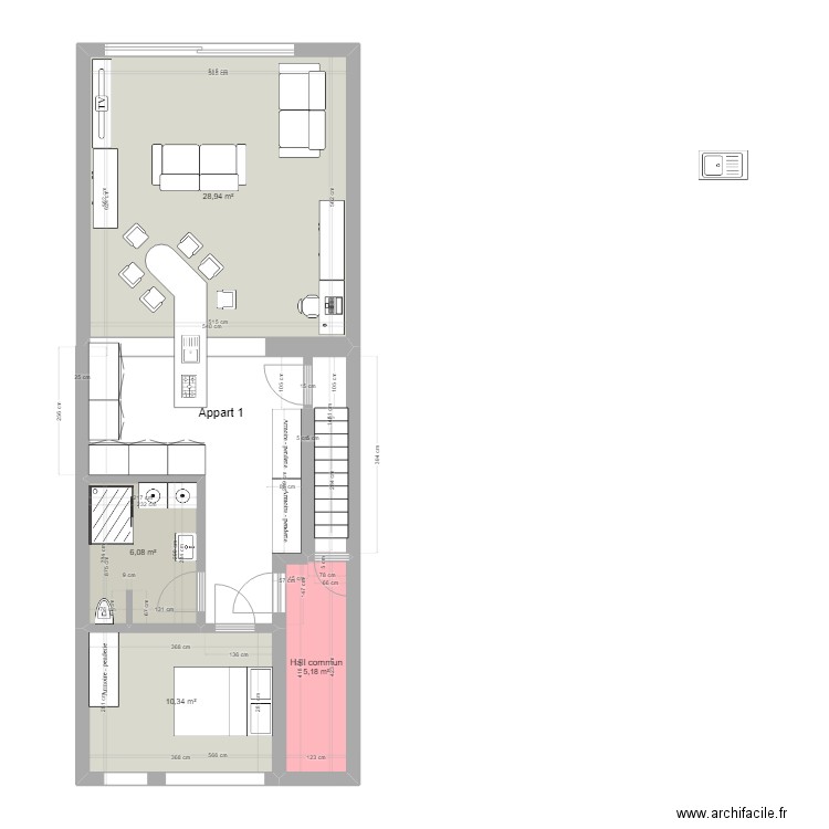 ESSER. Plan de 4 pièces et 51 m2