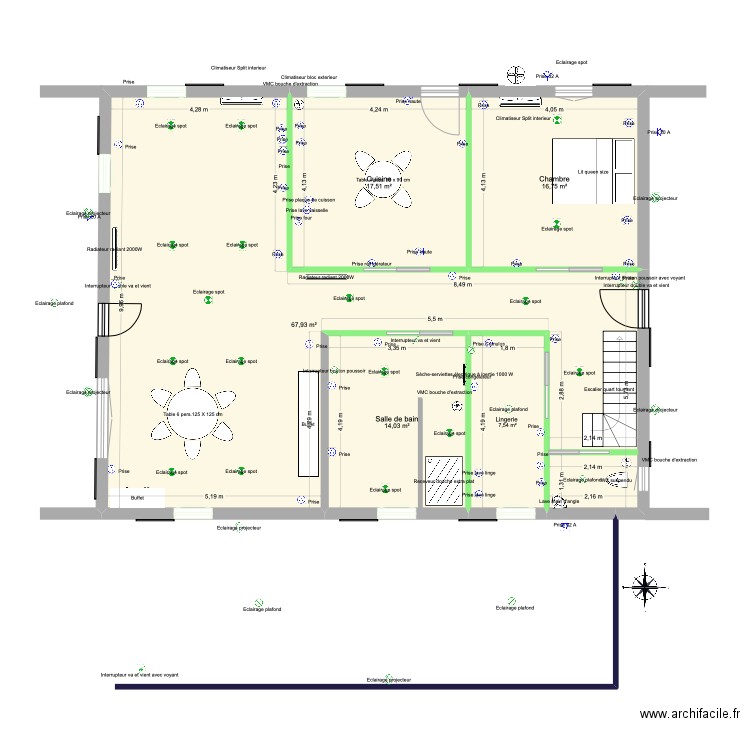 Baylet RDC ELEC. Plan de 10 pièces et 251 m2