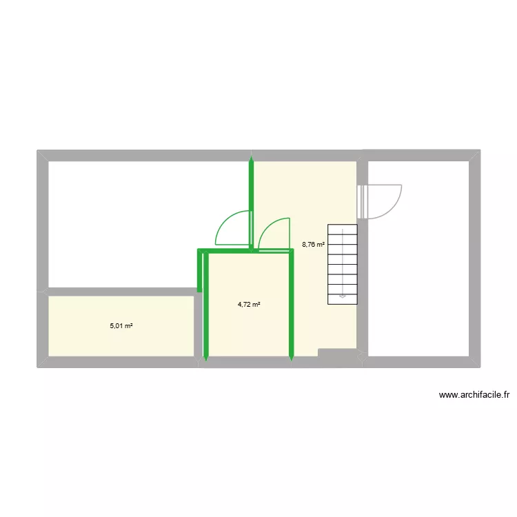 SDB. Plan de 3  et 18 m²