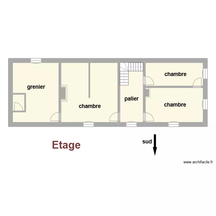 Etage Bellier. Plan de 6 et 96 m² Etage Bellier. Plan de 6 et 96 m²