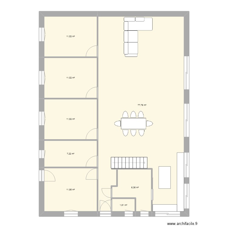 plan2. Plan de 8 pièces et 138 m2