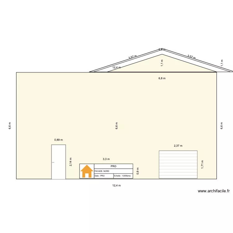 FACADE NORD. Plan de 