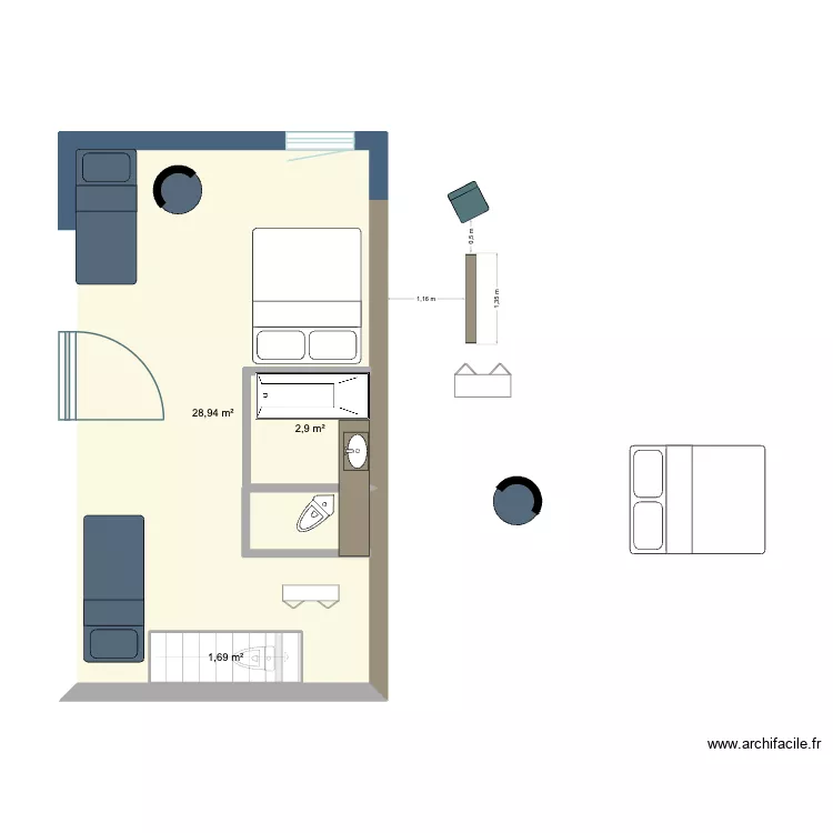 Dépendance RDC V2. Plan de 5 et 40 m² Dépendance RDC V2. Plan de 5 et 40 m²