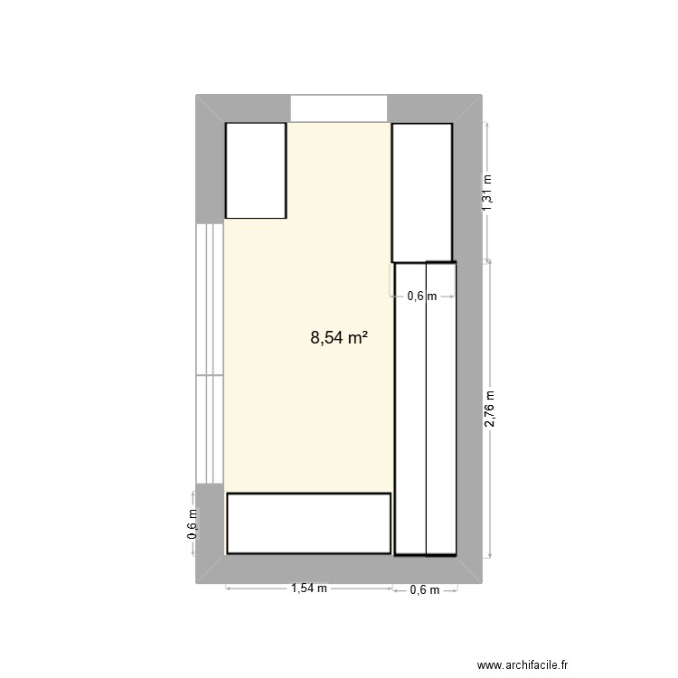 Kuchyň. Plan de 1 pièce et 9 m2