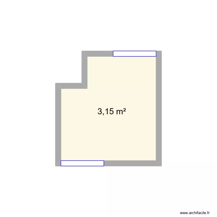 cellier. Plan de 1  et 3 m²