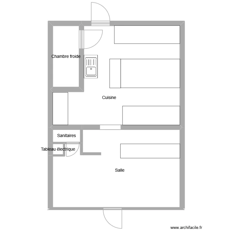 Cuisine The Klassiker. Plan de 5  et 40 m²