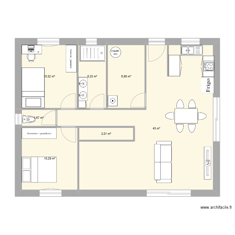 ALLEE DOMAINGE. Plan de 7 pièces et 79 m2