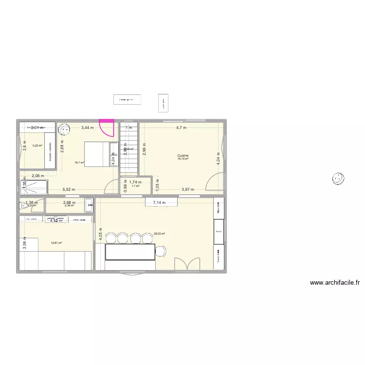 ETAGE V DEF 2 bis. Plan de 9  et 90 m²