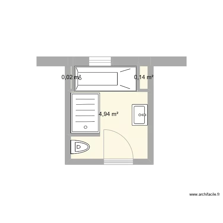 Salle de bain. Plan de 3 Pièces et 5 m² Salle de bain. Plan de 3 Pièces et 5 m²