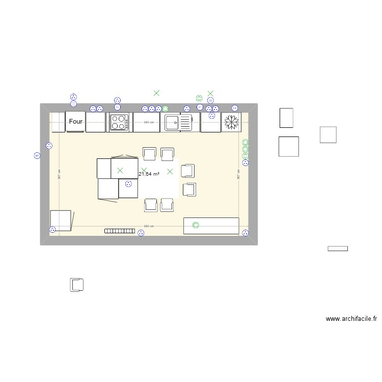 cuisine maison essai 2. Plan de 1 pièce et 22 m2