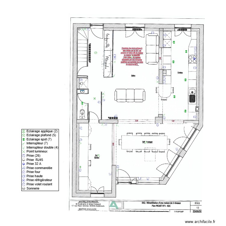 RDC plan électrique déf. Plan de 0 pièce et 0 m2