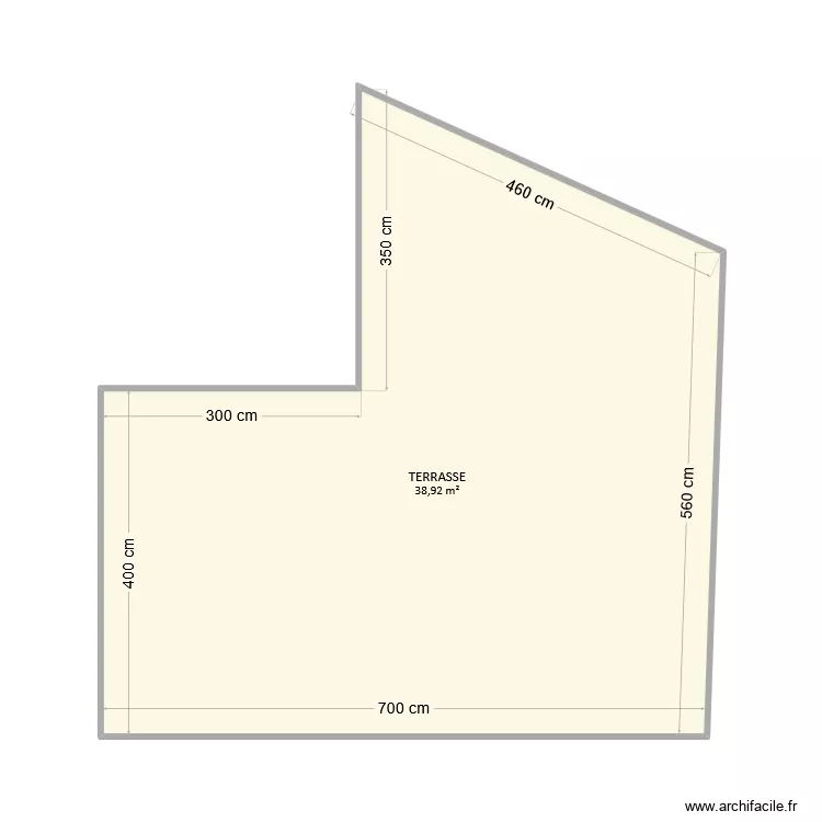Martin - Terrasse. Plan de 1  et 39 m²