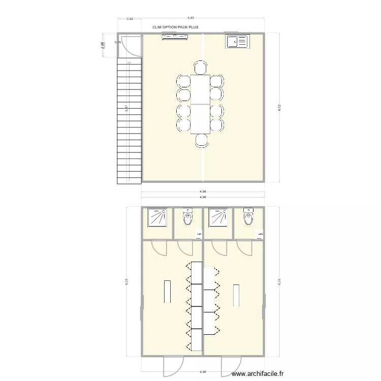 EGCS CHANTIER BOURGOIN / POLICE. Plan de 8  et 57 m²