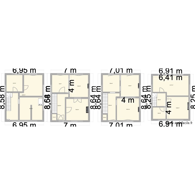 RDC. Plan de 17 pièces et 196 m2