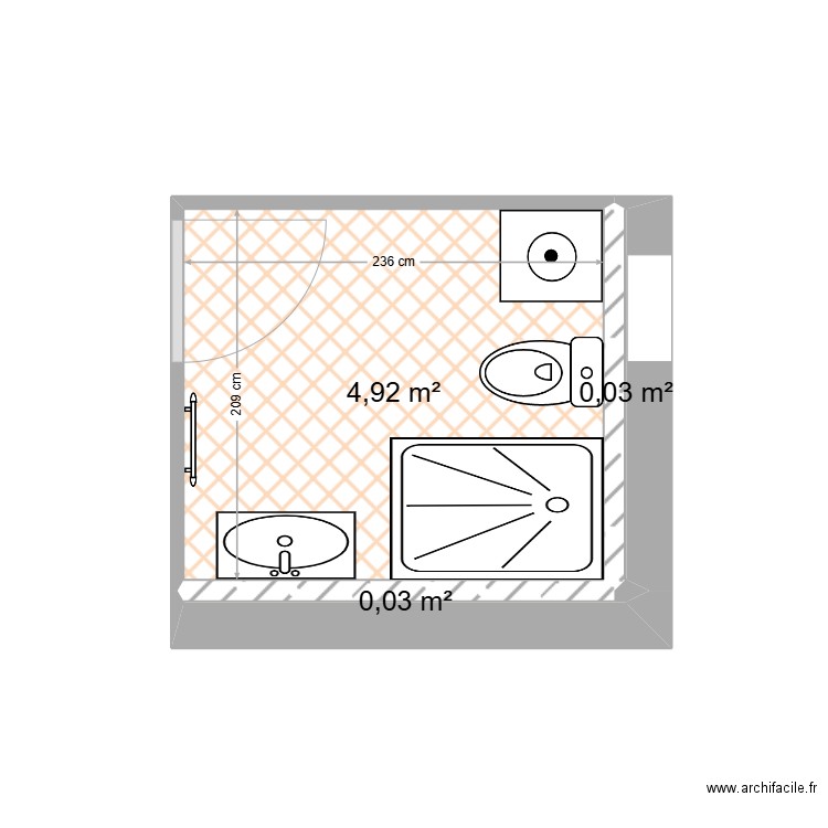 SDB Oullin. Plan de 0 pièce et 0 m2