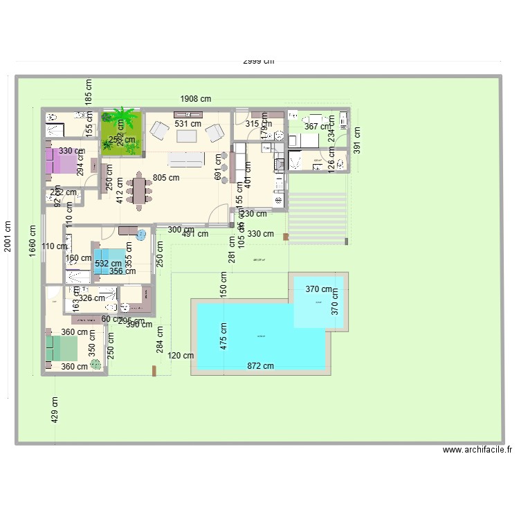 Projet 3 Villa . Plan de 8 pièces et 798 m2