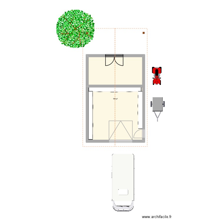 Garage 1. Plan de 1 pièce et 47 m2