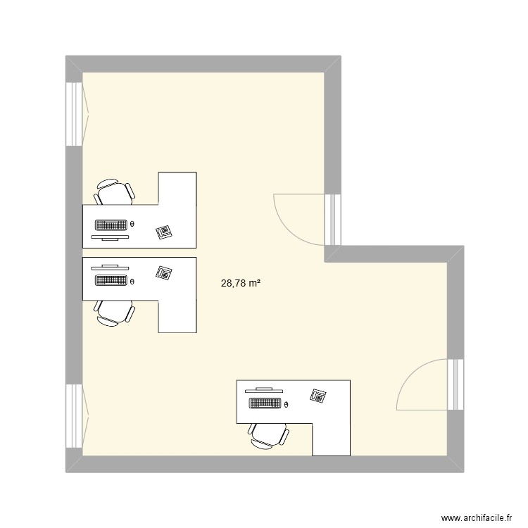 BUREAU MAIRIE. Plan de 1 pièce et 29 m2