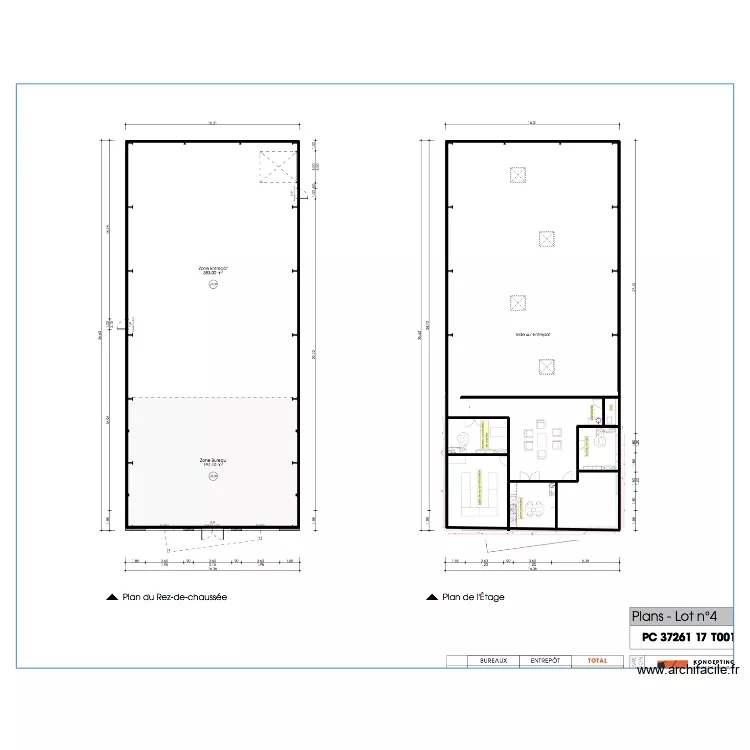 52008-croquis-RDC &agrave; gauche et 1er &agrave; droite. Plan de 