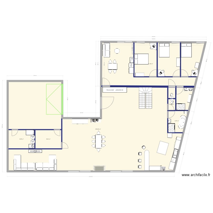 PROJET GARE. Plan de 6 pièces et 306 m2