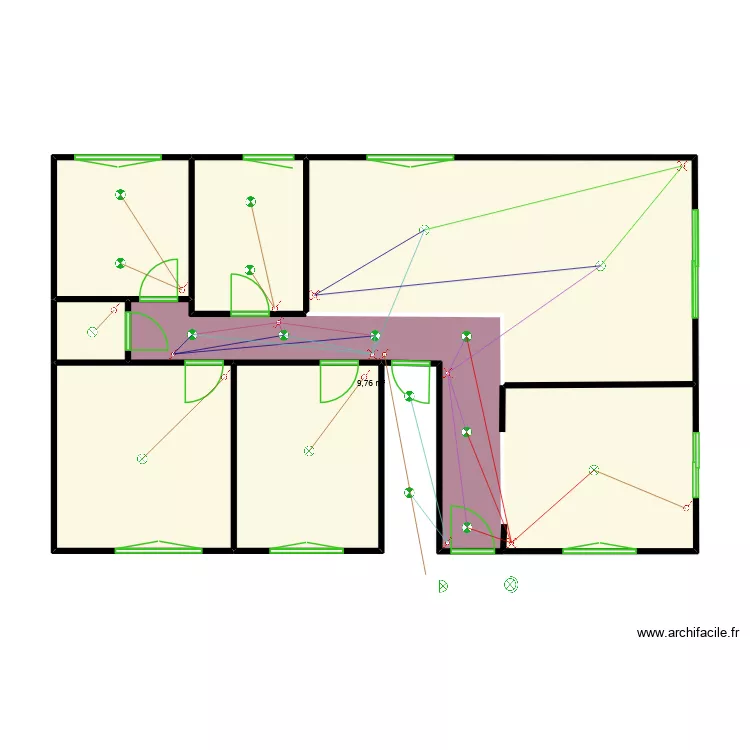 Plan Interrupteurs 1 er etage. Plan de 8 pièces et 79 m² Plan Interrupteurs 1 er etage. Plan de 8 pièces et 79 m²