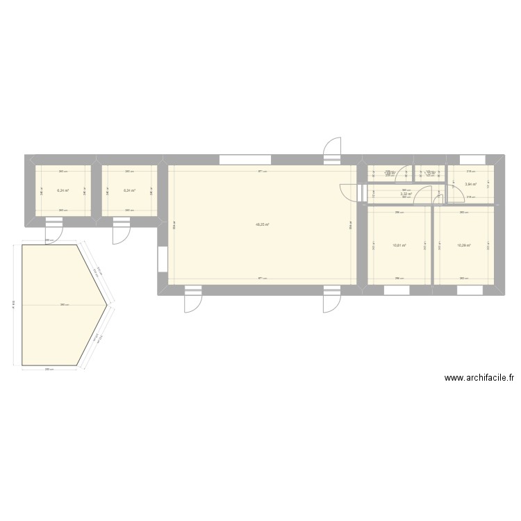 jariettes longère 2. Plan de 9 pièces et 92 m2