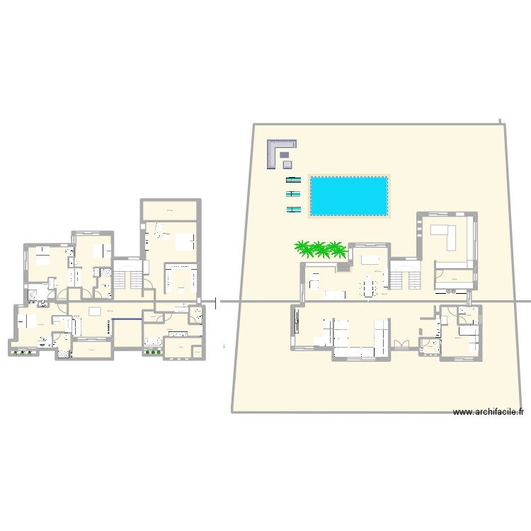 villa 1. Plan de 17 pièces et 1161 m2