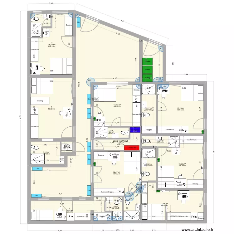 Saint-agne RDC v5 xav. Plan de 18  et 206 m²