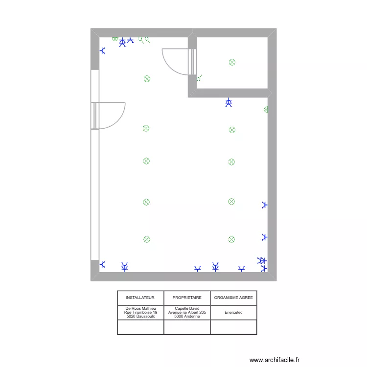 salon tatoo. Plan de 2  et 36 m²