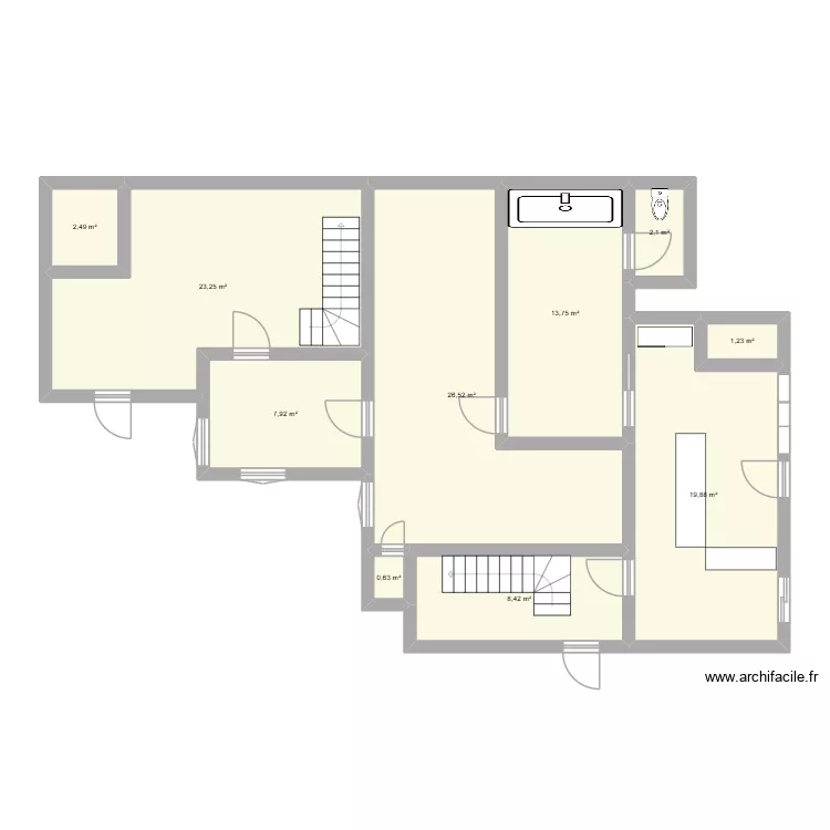 Rez de chauss&eacute;  boucherie Imphy. Plan de 