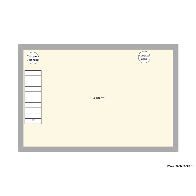 Cave. Plan de 1 pièce et 35 m2