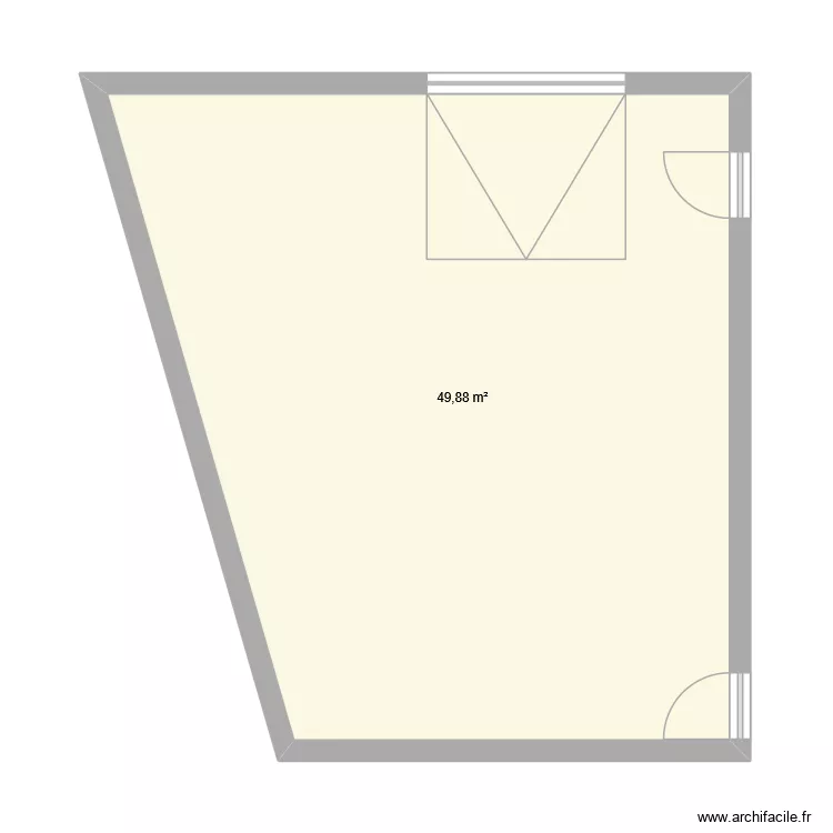 garage. Plan de 1  et 50 m²
