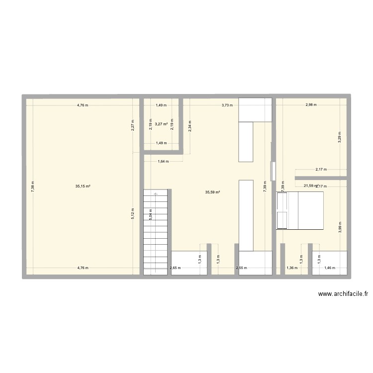 Étage. Plan de 4 pièces et 96 m2