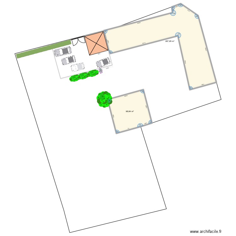 Stationnement maison 2. Plan de 2 pièces et 386 m2